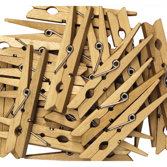 Creativity Street 2.75" Natural Wood Craft Pins, 24ct.